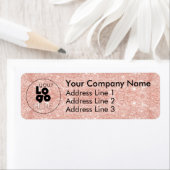 Rose Gold Glitzer Business-Logo-Rücksendeadresse (Insitu)