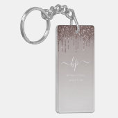 Rose Gold Glitzer Business-Mitarbeiter Einheitlich Schlüsselanhänger (Vorderseite links)