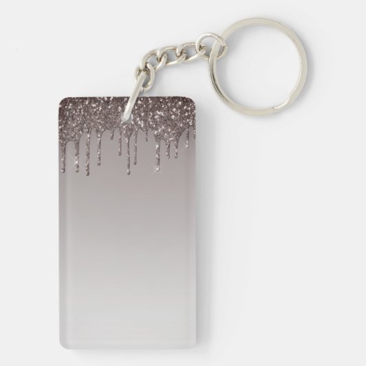 Rose Gold Glitzer Business-Mitarbeiter Einheitlich Schlüsselanhänger (Rückseite)