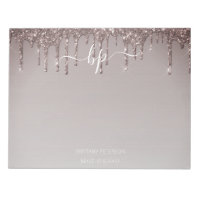 Rose Gold Glitzer Business Staff Monogram