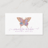 Rose Gold Glitzer Butterfly Logo-Visitenkarte Visitenkarte (Vorderseite)