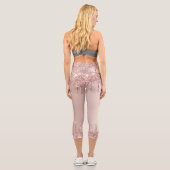 Rose Gold Glitzer Capri Leggings mit benutzerdefin (Rückseite)