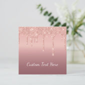 Rose Gold Glitzer Cards Personalisierter benutzerd (Stehend Vorderseite)