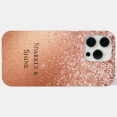 Rose Gold Glitzer Case-Mate iPhone Hülle (Rückseite (Horizontal))