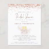 Rose Gold Glitzer Champagne Brautparty (Vorderseite)