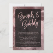 Rose Gold Glitzer Champagne Brunch & Bubbly Einladung (Vorderseite)