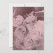 Rose Gold Glitzer Champagne Brunch & Bubbly Einladung (Rückseite)