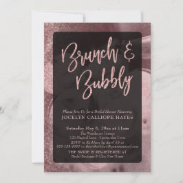 Rose Gold Glitzer Champagne Brunch & Bubbly Einladung