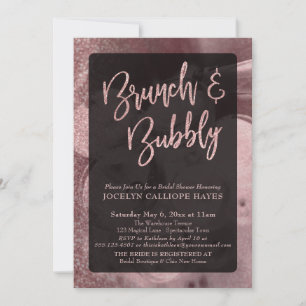 Rose Gold Glitzer Champagne Brunch & Bubbly Einladung
