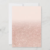 Rose Gold Glitzer Chic Brunch Bubbly Brautparty Einladung (Rückseite)