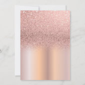Rose Gold Glitzer Chic Dress Grad Cap Abschluss Einladung (Rückseite)