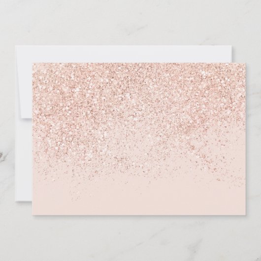 Rose Gold Glitzer Chic Rosa Foto Sweet 16 Einladung (Rückseite)