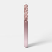 Rose Gold Glitzer Chic-Skript mit Monogramm Samsung Galaxy Hülle (Linke Seite)