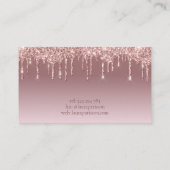 Rose Gold Glitzer Chic-Skript mit Monogramm Visitenkarte (Rückseite)