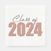 Rose Gold Glitzer Class 2024 Serviette (Vorderseite)