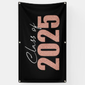 Rose Gold Glitzer Class 2025 Banner (Vertikal)