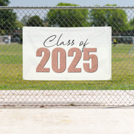 Rose Gold Glitzer Class 2025 Banner