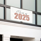 Rose Gold Glitzer Class 2025 Banner (Äußeres Gebäude)