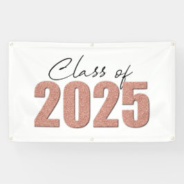 Rose Gold Glitzer Class 2025 Banner
