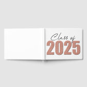 Rose Gold Glitzer Class 2025 Gästebuch (Voll)