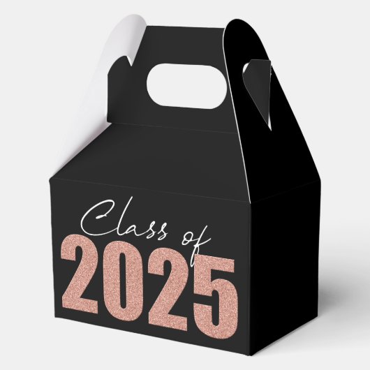 Rose Gold Glitzer Class 2025 Geschenkschachtel (Vorderseite)