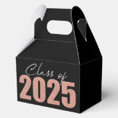 Rose Gold Glitzer Class 2025 Geschenkschachtel (Rückseite)