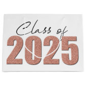Rose Gold Glitzer Class 2025 Große Geschenktüte (Vorderseite)
