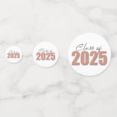 Rose Gold Glitzer Class 2025 Konfetti (Vorderseiten)