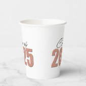 Rose Gold Glitzer Class 2025 Pappbecher (Links)