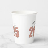 Rose Gold Glitzer Class 2025 Pappbecher (Rechts)