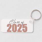 Rose Gold Glitzer Class 2025 Schlüsselanhänger (Vorderseite)