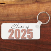 Rose Gold Glitzer Class 2025 Schlüsselanhänger (Vorderseite)