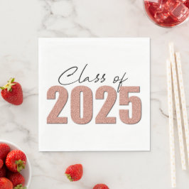 Rose Gold Glitzer Class 2025 Serviette