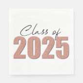 Rose Gold Glitzer Class 2025 Serviette (Vorderseite)