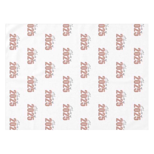 Rose Gold Glitzer Class 2025 Tischdecke (Vorderseite (Horizontal))