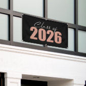 Rose Gold Glitzer Class 2026 Banner (Äußeres Gebäude)