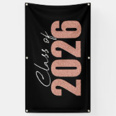 Rose Gold Glitzer Class 2026 Banner (Vertikal)