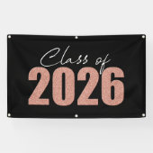 Rose Gold Glitzer Class 2026 Banner (Horizontal)