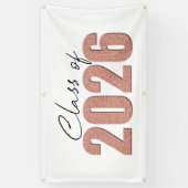 Rose Gold Glitzer Class 2026 Banner (Vertikal)