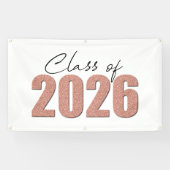 Rose Gold Glitzer Class 2026 Banner (Horizontal)
