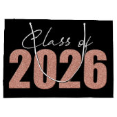 Rose Gold Glitzer Class 2026 Große Geschenktüte (Rückseite)