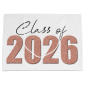 Rose Gold Glitzer Class 2026 Große Geschenktüte (Vorderseite)