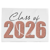 Rose Gold Glitzer Class 2026 Große Geschenktüte (Rückseite)