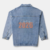 Rose Gold Glitzer Class 2026 Jeansjacke (Rückseite)