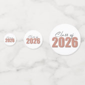Rose Gold Glitzer Class 2026 Konfetti (Vorderseiten)