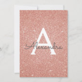 Rose Gold Glitzer Class of 2018 Graduation Party Einladung (Vorderseite)