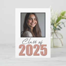 Rose Gold Glitzer Class of 2025 Foto Ankündigung