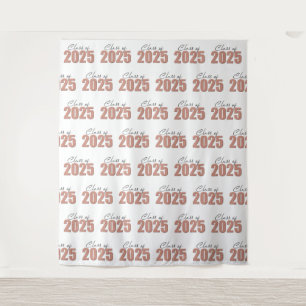 Rose Gold Glitzer Class of 2025 Foto Backdrop Wandteppich