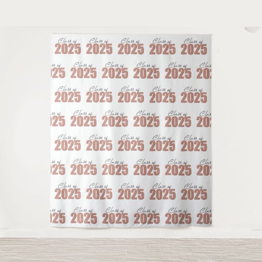 Rose Gold Glitzer Class of 2025 Foto Backdrop Wandteppich (Vorderseite)