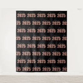 Rose Gold Glitzer Class of 2025 Foto Backdrop Wandteppich